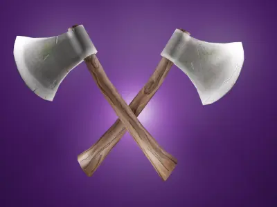 Low Poly Axe two axes Free low-poly 3D model