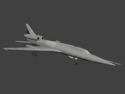 Tupolev-Tu22-Blinder fighter jet Low-poly 3D model