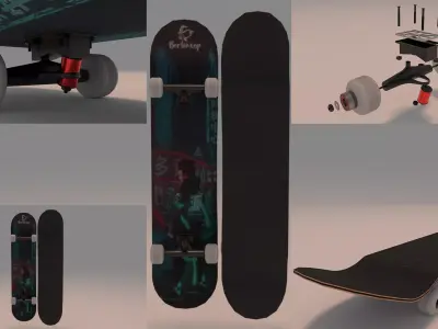 Demon Slayer Anime Skateboard Skate 3D model