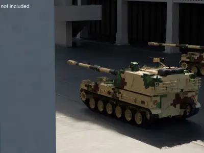 South Korean Howitzer K9 Thunder 3D model