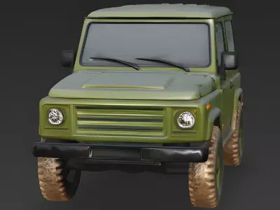Realistic Green SUV 3D Model 3d model Low-poly 3D model