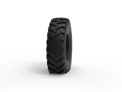 Military Ural tire OI-25 deflated Scale 1 to 25 3D print model