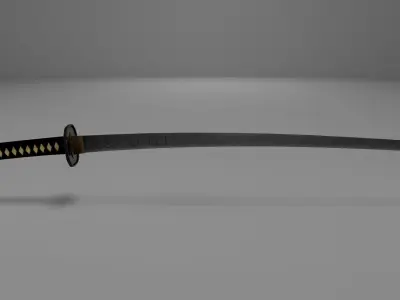 Katan sword  Low-poly 3D model Low-poly 3D model