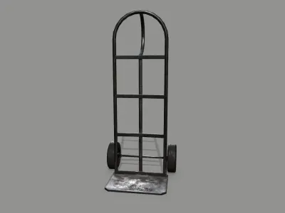 Trolley hand truck Low-poly 3D model 5