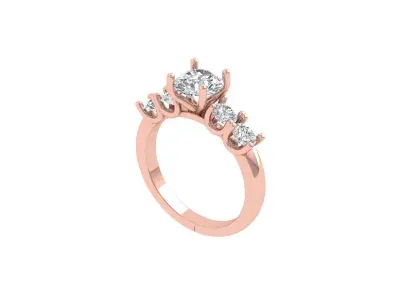 Solitaire Engagement Ring 3D print model 48