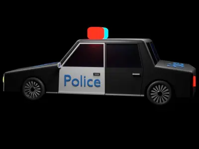 Low poly Police jeep car useing for your game and animation Free low-poly 3D model