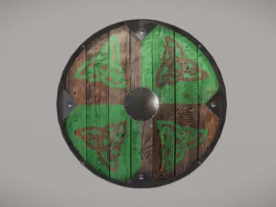 Painted Shield Low-poly 3D model purchase