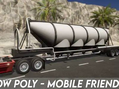 Semi Truck Trailer 07 - Bulk Commodity trailer Low-poly 3D model