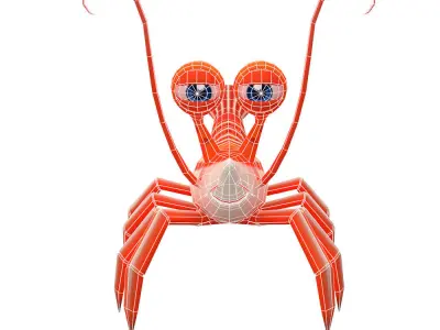 Camel Shrimp Animated  Low-poly 3D model
