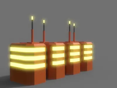 PBR Sci-Fi Building A17 Low-poly 3D model