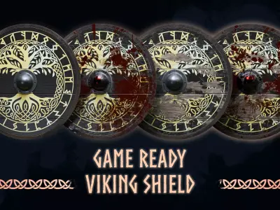 Viking Shield 3 - Battleworn collection 3D Model Pack