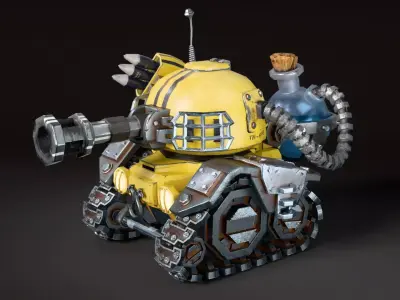 Stylized Tank 2 Low-poly 3D model