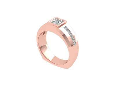 Princess Art Deco Ring 3D print model 5