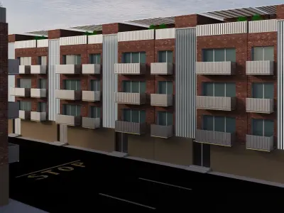 Apartment complex 3D model