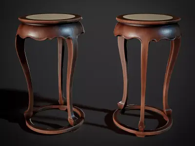 Victorian Round Table Low-poly 3D model