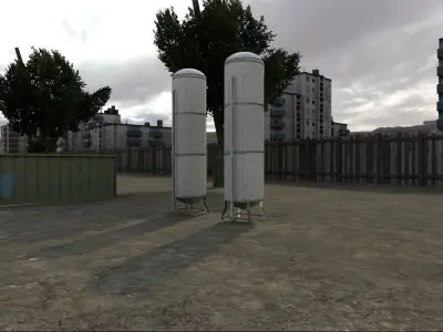 Industrial props collection Low-poly 3D model