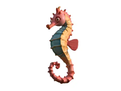 Seahorse Low-poly 3D model purchase