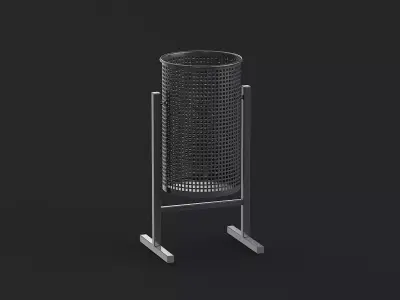Perforated Street Waste Receptacle 04 Low-poly 3D model