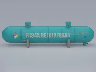 Industrial R134a refrigerant storage tank 3D model