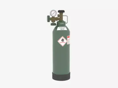 Professional 3D Medical Oxygen Tank Pressure Gauge Valve System 3D model