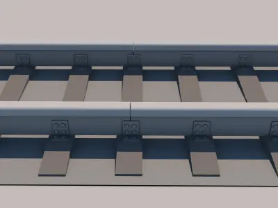 3D Rail Track Model Free low-poly 3D model