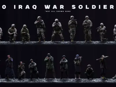 Iraq War Crowd Modular Character Asset Pack 3D model
