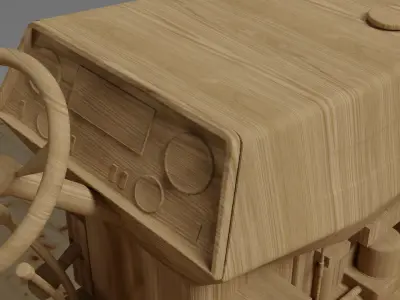 Wooden tractor 3D model