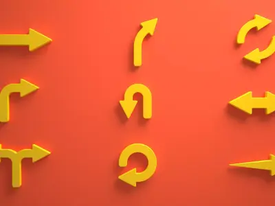 Arrow Signs Low-poly 3D model