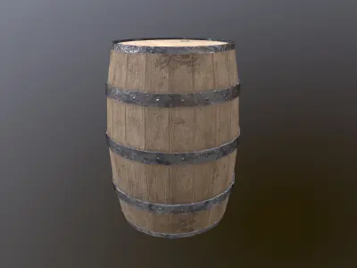 Barrel 02 Low-poly 3D model
