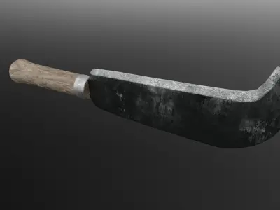 WWI Military Billhook Low-poly 3D model