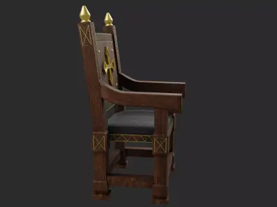 Medieval Chair Low-poly 3D model