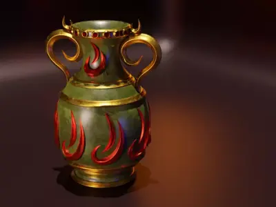 Antique Malachite Vase 3D model