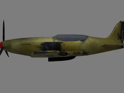 Low Poly Mig-3 fighter plane with propellers Free low-poly 3D model