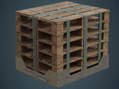 Pallet Rack 1B Low-poly 3D model