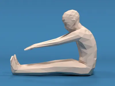 Low Poly Kid Stretching Low-poly 3D model