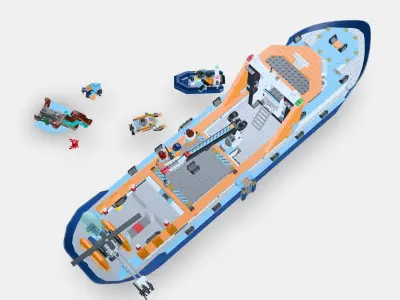 LEGO City Arctic explorer ship 60368 3D model