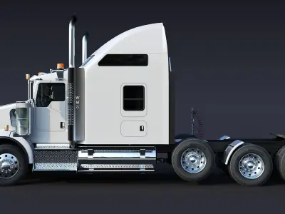 Kenworth T800 Sleeper Semi Truck Low-poly 3D model