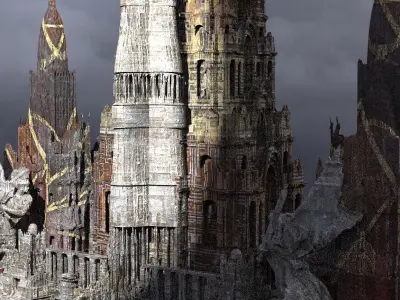 Red Angel Portal Tower Kit bash 3 3D model
