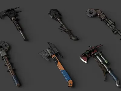 Modifiable Strike Weapons 3 3D Model Pack