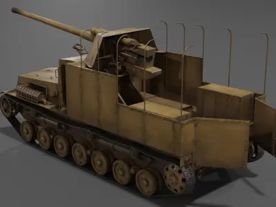 Type 5 Na-To Self-Propelled AT Gun Low-poly 3D model