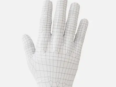 Leather Tactical Glove  Low-poly 3D model