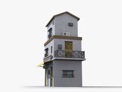 Japanese House x10 Low-poly 3D model purchase