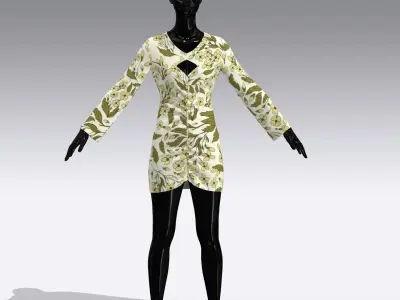 Woman Cloth Dress Low-poly 3D model