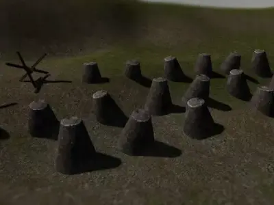 Anti-tank Obstacle Low-poly 3D model