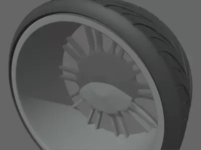 Wheel 01 Low-poly 3D model