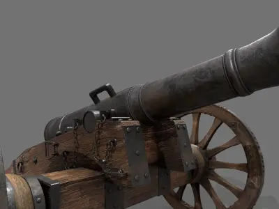 Cannon 24 pounds Low-poly 3D model
