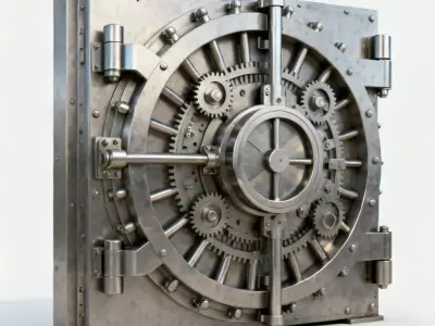 The Iron Bastion - Realistic Bank Vault Door 3D Model Low-poly 3D model