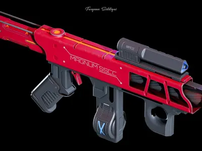 Sci-fi Rifle SSCC Low-poly 3D model