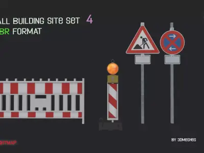 Small Building Site Set 4 in PBR format Low-poly 3D model