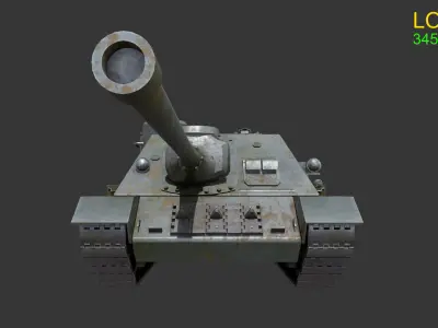 Asset - Army - Tank - Su 100 Low-poly 3D model